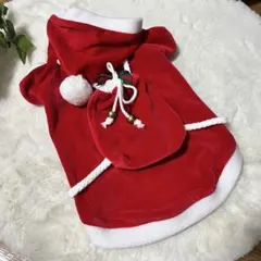 犬用 クリスマス サンタコスチューム フード付きのサムネイル