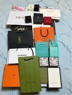 ハイブランド紙袋＆箱まとめ売り34点CHANEL HERMES GUCCI等