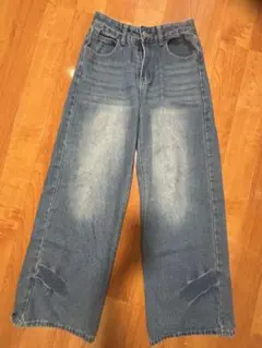 ワイドレッグデニム ライトブルー