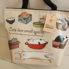 【新品】猫は狭いところが好き デザインクーラートートバッグ エコバッグ