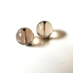 天然石　パワーストーン　煙水晶　スモーキークォーツ　ブレスレット　丸パーツ　2個