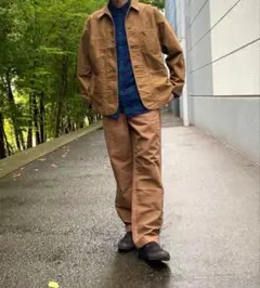 ユニクロ　モールスキン　セットアップ　ブラウン