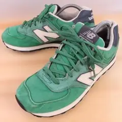 New Balance 574 緑紺スニーカー US8/26.0cm a317
