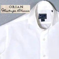 ORIAN オリアン ドレスシャツ 白 カッタウェイ 織柄 Sのサムネイル