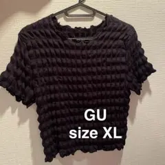 GU シャーリングトップス　ブラック XL