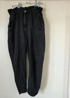 【ZARA】ザラ　ダークグレー 黒 ハイウエストパンツ