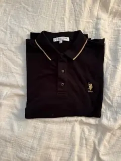 USPA ラルフローレン 黒 ポロシャツ Mサイズ ゴールドストライプ