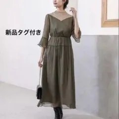 新品　Dorry Doll ラメチュールシフォンワンピース　オケージョン　結婚式