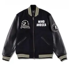 たろきち　ウィンダンシー　PADRES コラボスタジャン 黒　M 1/21発売｜MLB San Diego Padres × WIND AND SEA collection｜抽選