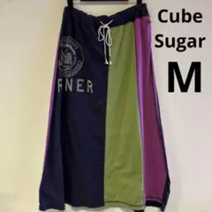 【匿名配送⭐️】Cube Sugar パッチワーク風 ロングスカート マルチ柄 Mのサムネイル