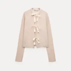 ZARA ザラ　リボンニットカーディガン