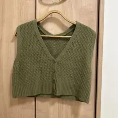 ニットベスト VネックM