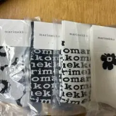 新品未使用　マリメッコ　ソックス　ブラック　ウニッコ　4足　グレー