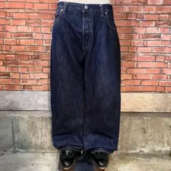 USA古着 Levi's 501 デニムパンツ 濃紺 ワイド ストレート シティ