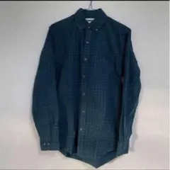 メンズシャツ グリーンチェック 柄シャツ Sサイズ 長袖