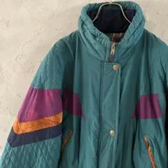 80s ヴィンテージ　ブルゾン　フルジップ　太アーム　個性的　ドロスト　LO7