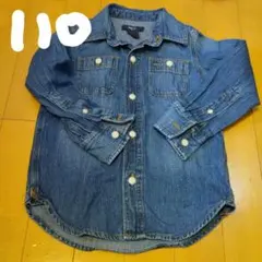 デニムシャツ babyGap ジーンズ　濃い　110cm