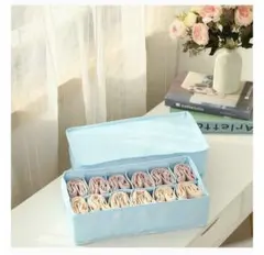 収納ボックス 12マスと6マスの2個セット ブルー