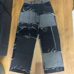パッチワークデニムパンツ Lサイズ