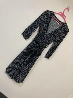 ハート柄♡カシュクールワンピース 七分袖