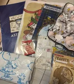 PEANUTS スヌーピータウン限定クリアファイル付箋セットタオルセットUSJ