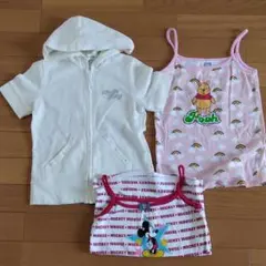 女の子　まとめ売り130㌢　プーさん　ミッキー　キャミソール　トップス　半袖のサムネイル