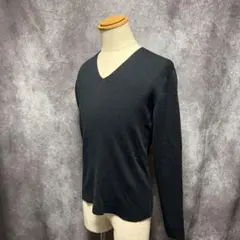 【美品】 ユニクロユー M ミラノリブ Vネックセーター ウールブレンドSサイズ