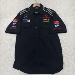 メルセデスベンツ　F1ピットシャツ　半袖　レーシングシャツ　ブラック　XLのサムネイル