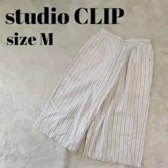 スタディオクリップ スタジオクリップ ガウチョパンツ 麻 綿 ストライプ ｍ