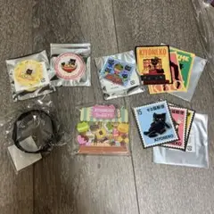 キヨ猫マスコット4点+ステッカー4種+シャカシャカ+ラババン まとめ売り まとめ売り キヨ猫マスコット4点+シャカシャカ+ステッカー4種+