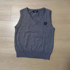 COMME CA ISM グレー Vネックニットベスト 120cm