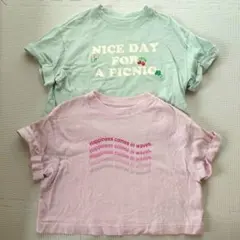 キッズ　半袖Tシャツ　2枚セット　パステルカラー　130cmのサムネイル