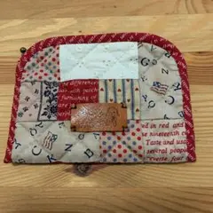 アメリカンパッチワークポーチ赤系038