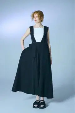 ENFOLD エンフォルド STRAP JUMPER-SKIRT グレー