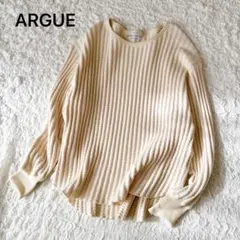 ARGUE アギュー ワッフルニットプルオーバー アイボリー 日本製