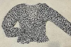 ZARA レオパード柄 長袖ブラウストップスS