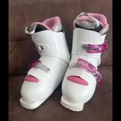 19 20 女の子　スキーブーツ　スキー　ピンク　ホワイト　キッズ　子供
