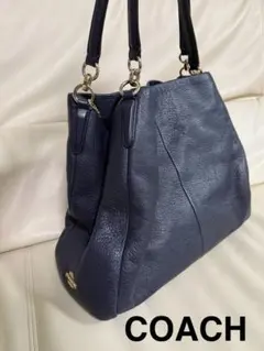 COACH トートバッグ　ハンドバッグ　ネイビー