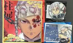鬼滅の刃 柱展 マット缶バッジ　ミニクリア色紙　宇髄天元　カード