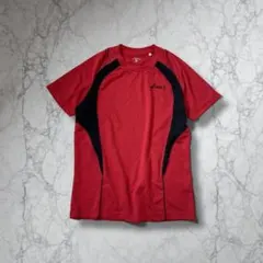 asics Tシャツ【S】スポーツ 速乾　赤 トレーニング 定番 A119