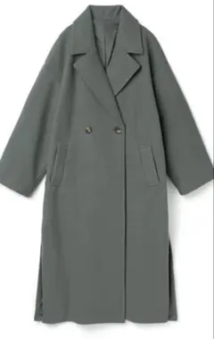 GRL グレイル　ロングコート サイドスリットロングテーラードコート　グリーン