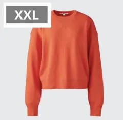 ユニクロCスムースコットンクルーネックセーターオレンジXXL UNIQLO