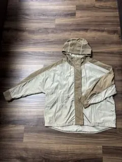 HARE ナイロンジャケット バイカラー ベージュ　フード付き 春アウター