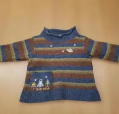 familiar ストライプ タートルネックセーター 80cm