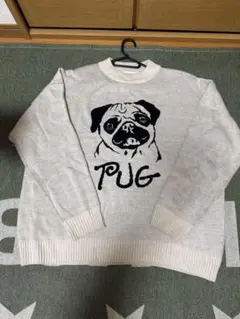 値下げしました‼️ パグ 刺繍セーター