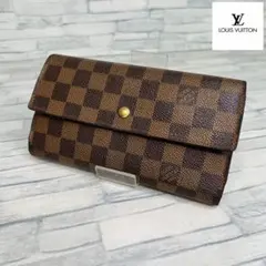 極美品　60 ルイヴィトン ダミエ　長財布　三つ折り財布　hq8