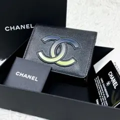 極美品 近年モデル 付属品完備 シャネル 三つ折り財布 グラデーションココマーク