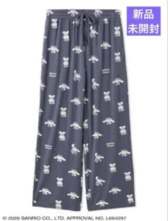 【新品】ジェラートピケ　サンリオハウスLADIESシナモロール総柄ロングパンツ