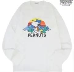 スヌーピー　ビーグルスカウト　ロンＴシャツ　長袖　メンズL　ホワイト