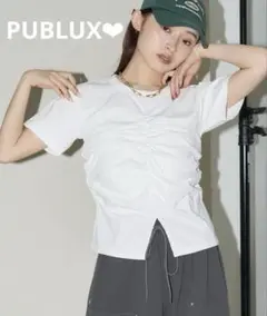PUBLUX/パブリュクス ウエストシャーリングTシャツ ホワイト